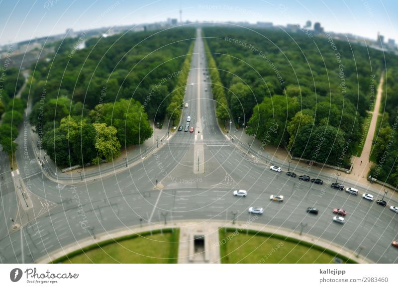 weltstadt Umwelt Natur Landschaft Schönes Wetter Park Dorf Stadt Hauptstadt Stadtzentrum Skyline Platz Sehenswürdigkeit Wahrzeichen Tilt-Shift Siegessäule