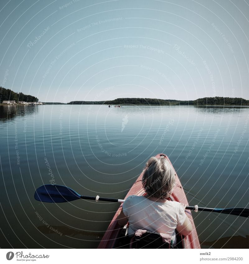 Hart Backbord Freizeit & Hobby Ausflug Ferne Frau Erwachsene Kopf Haare & Frisuren Rücken Hinterkopf 1 Mensch Umwelt Natur Landschaft Wasser Wolkenloser Himmel