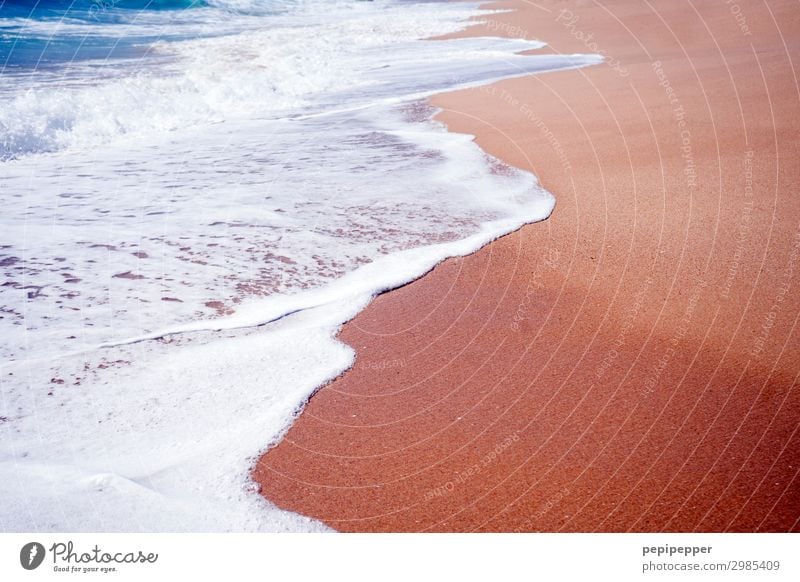 wave Ferien & Urlaub & Reisen Tourismus Ferne Sommerurlaub Sonnenbad Strand Meer Wellen Wasser Küste Bucht Insel Sand Schwimmen & Baden Bewegung blau rot weiß