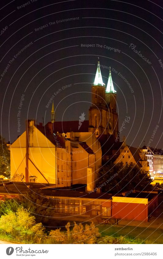 Marienkirche, Legnica (nachts) alt Altstadt antik Haus Religion & Glaube Kirche Kirchturm Christentum Katholizismus legnica malerisch Polen Schlesien Stadt