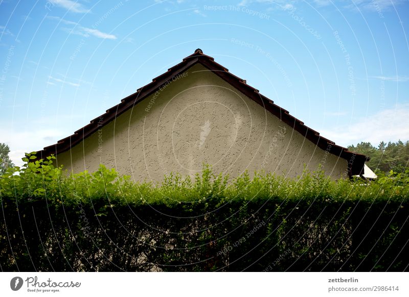 Laube Erholung Ferien & Urlaub & Reisen Himmel Himmel (Jenseits) Schrebergarten Kleingartenkolonie Menschenleer Natur Pflanze ruhig Sommer Sträucher Hecke