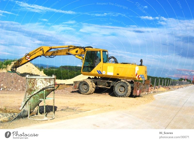 ZM 19 Löffelbagger Bagger Autobahn Geröll Maschine Arbeit & Erwerbstätigkeit Schaufel Prag Asphalt Straßenbelag Beton Verkehr Dresden Industrie Verkehrswege