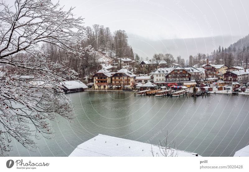 Schoenau am Koenigssee Winter Berge u. Gebirge Wasser Wald Hügel Alpen Küste See Stadt Hafen Wasserfahrzeug kalt schoenau am koenigssee schönau am königssee