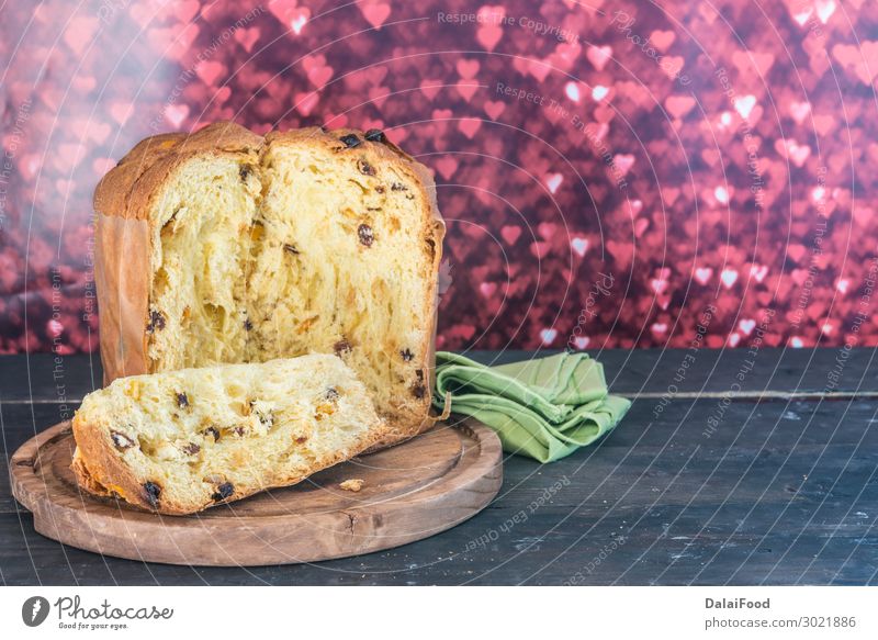 Panettone typisches Dessert Frucht Brot Frühstück Küche Feste & Feiern Weihnachten & Advent Kultur frisch neu weiß Stimmung Tradition Hintergrund backen