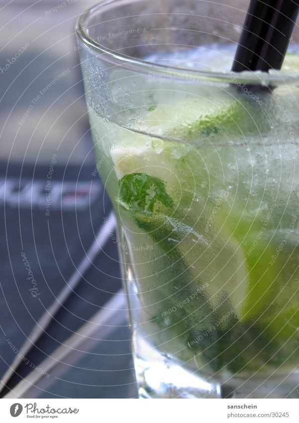 mojito Mojito Cocktail Getränk Eiswürfel Minze Rum Mineralwasser Alkohol Halm Limone rohrzucker