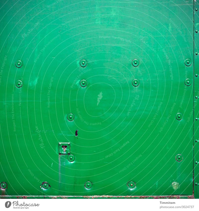 Grün mit Nieten Verkehr Güterverkehr & Logistik Lastwagen Metall Linie grün Gefühle Befestigung Farbfoto Nahaufnahme Menschenleer Tag Licht