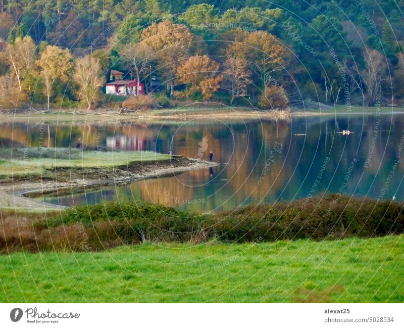 Cecebre-Staudamm in A Coruna Ferien & Urlaub & Reisen Tourismus Berge u. Gebirge Umwelt Natur Landschaft Pflanze Himmel See natürlich grün Wahrzeichen Stausee