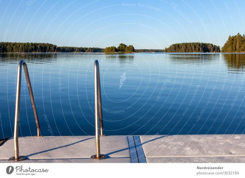 Badeplatz in den Schären Ferien & Urlaub & Reisen Tourismus Sommerurlaub Sonne Insel Natur Landschaft Wolkenloser Himmel Sonnenlicht Schönes Wetter Baum Wald