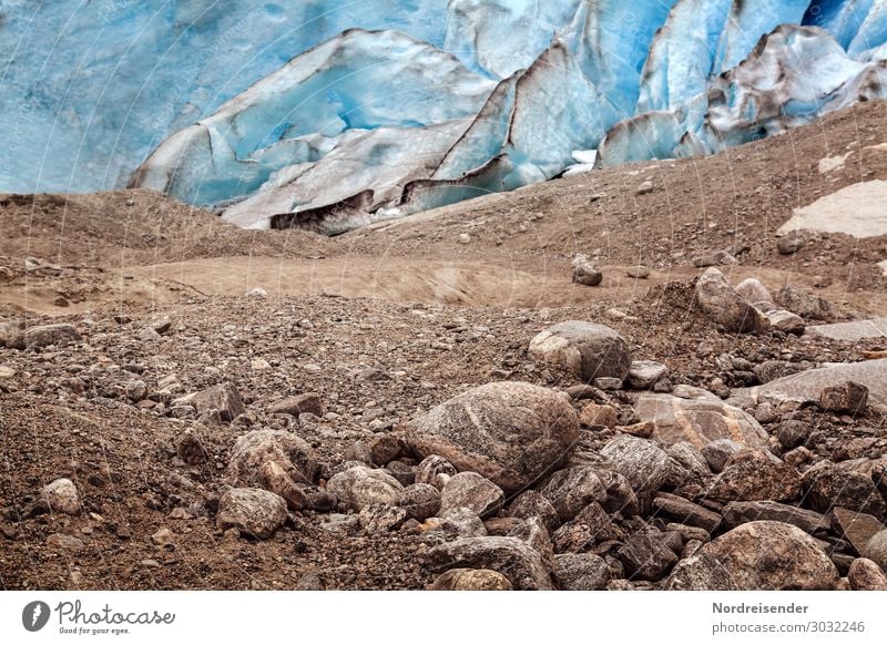 Gletscher auf dem Rückzug Ferien & Urlaub & Reisen Urelemente Erde Felsen kalt blau braun demütig Völlerei Surrealismus Umwelt Umweltverschmutzung Umweltschutz