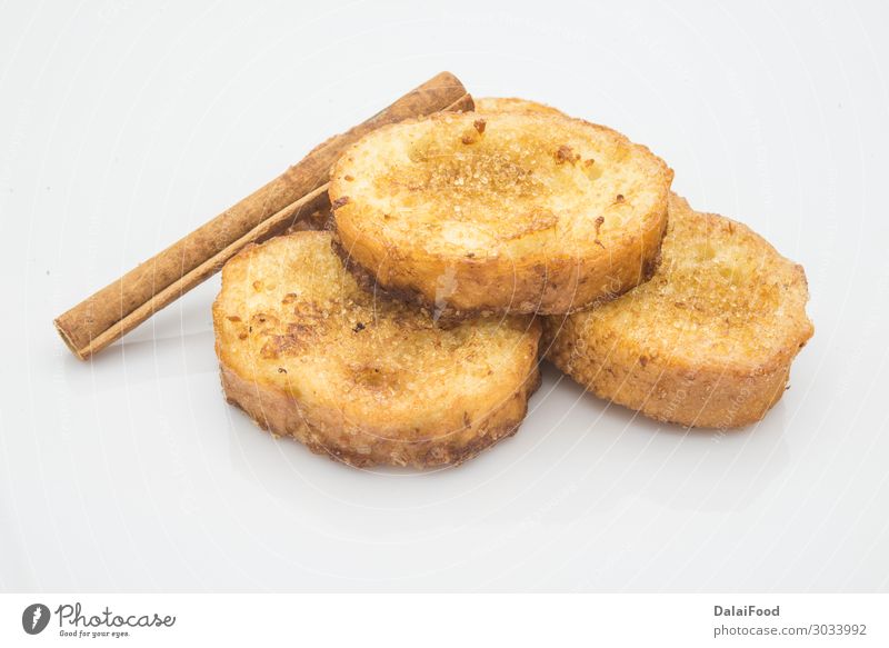 Torrijas süße Nachspeise Spanien Brot Dessert Ernährung Frühstück Mittagessen Diät Teller Ostern Holz lecker Tradition Hintergrund Zimt Textfreiraum