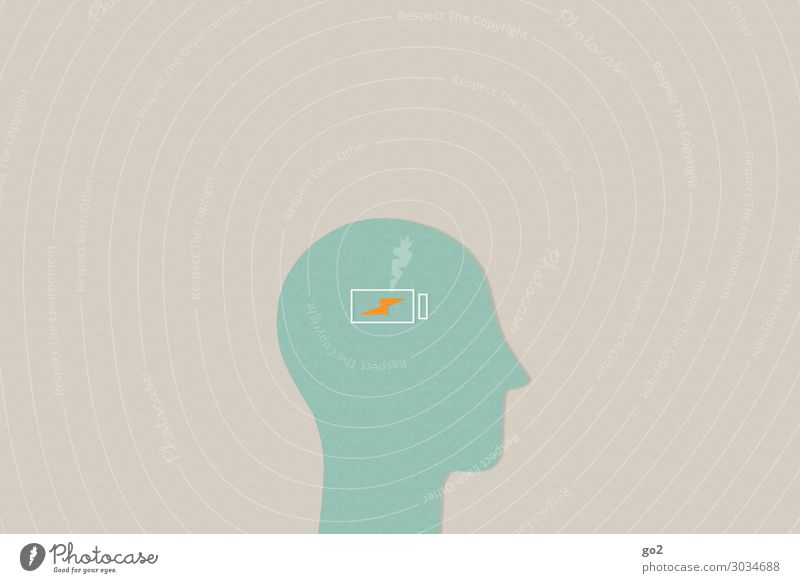 Loading Technik & Technologie Unterhaltungselektronik Mensch Leben Kopf 1 Batterie Zeichen Müdigkeit Erschöpfung Stress Energie Erholung