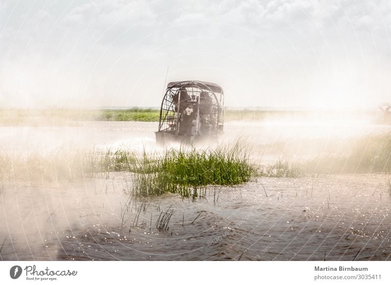 Magischer, nebliger Morgen. Everglades Airboatfahrt in Südflorida schön Ferien & Urlaub & Reisen Tourismus Sommer Meer Umwelt Natur Landschaft Pflanze Himmel