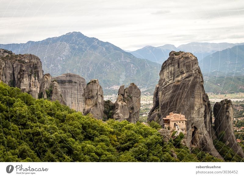 Kloster Roussanou im Meteora-Gebiet, Griechenland Erholung Ferien & Urlaub & Reisen Tourismus Ausflug Sightseeing Sommer Berge u. Gebirge wandern Klettern