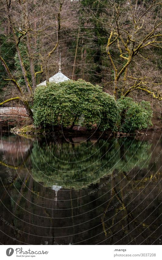 Waldsee Herbst Baum See Pavillon alt dunkel Stimmung Natur Wandel & Veränderung Freiburg im Breisgau Farbfoto Außenaufnahme Menschenleer Textfreiraum oben