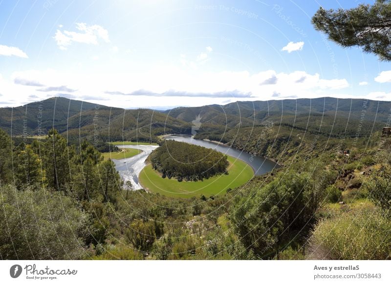 Meandro del Melero in Las Hurdes, Extremadura Spanien Ferien & Urlaub & Reisen Tourismus Abenteuer Freiheit Sommer Sommerurlaub Natur Landschaft Pflanze Erde