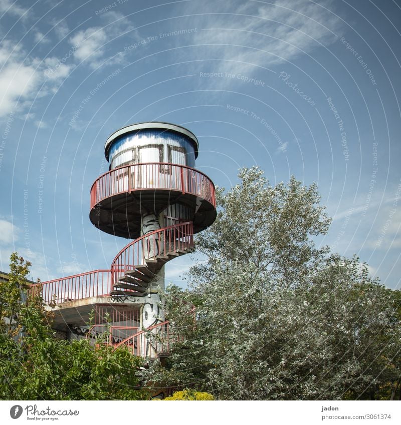 rundblick. Lifestyle Stil Tribüne Architektur Sträucher Park Brandenburg an der Havel Stadt Skyline Turm Bauwerk Treppe Fenster Tower (Luftfahrt) ästhetisch