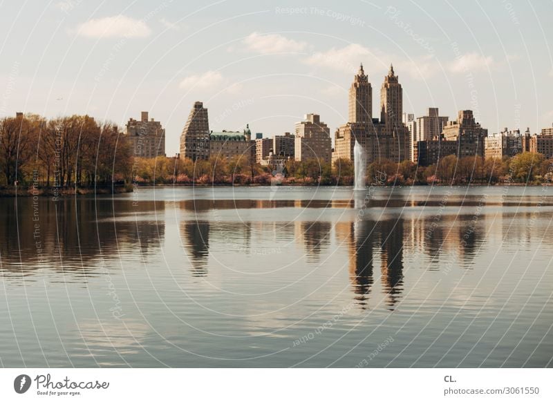 the lake, central park Ferien & Urlaub & Reisen Städtereise Natur Landschaft Wasser Himmel Herbst Schönes Wetter Park See New York City Central Park Stadt