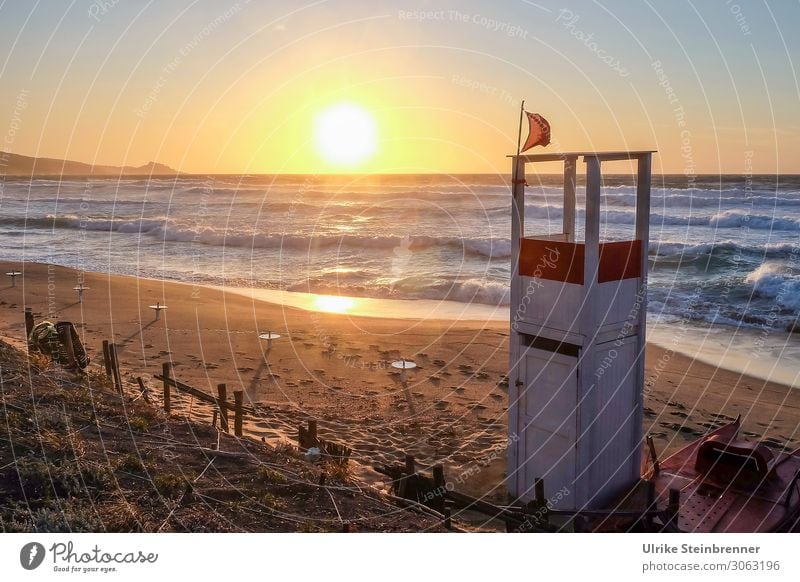 Abend am Strand Ferien & Urlaub & Reisen Tourismus Sommerurlaub Meer Wellen Natur Landschaft Küste Insel Sardinien Bewegung natürlich Wärme Gefühle Stimmung