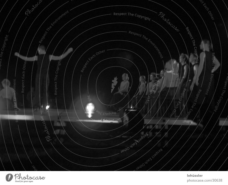 bolero bei nacht Frau Mann Bühne Nacht schwarz weiß Menschengruppe Tanzen