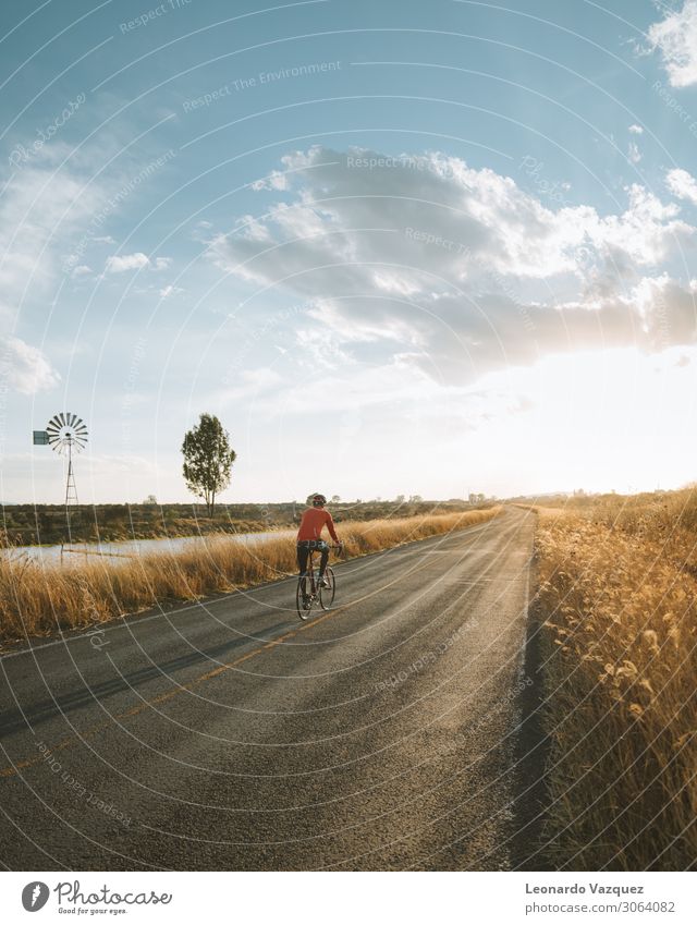 Radfahren Sonnenuntergang Lifestyle Freizeit & Hobby Ausflug Abenteuer Freiheit Expedition Fahrradtour Sport Fitness Sport-Training Fahrradfahren Rennbahn