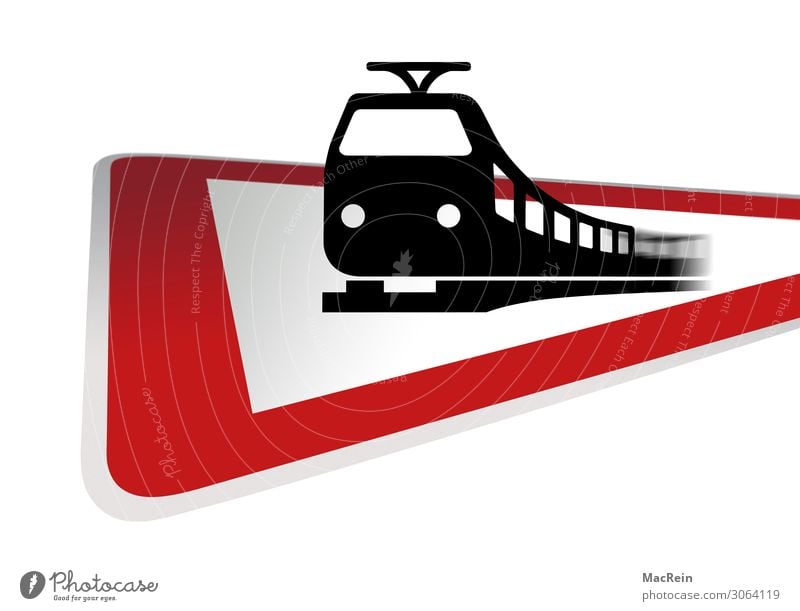 Vorsicht Bahnübergang Verkehr Verkehrsmittel Güterverkehr & Logistik Bahnfahren Verkehrszeichen Verkehrsschild Zeichen Sicherheit Hinweisschild Piktogramm