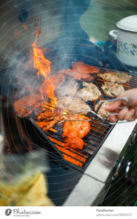 #A# Immer schön Fleisch Klima Klimawandel ästhetisch Grillen Steak Gartenarbeit Sommer Grillsaison Feuer Holzkohle Farbfoto Gedeckte Farben Außenaufnahme