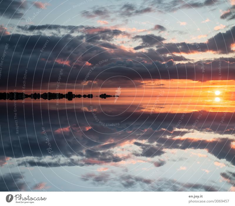 horizontal Ferien & Urlaub & Reisen Ferne Freiheit Sommer Sommerurlaub Sonne Meer Umwelt Natur Landschaft Urelemente Wolken Horizont Sonnenaufgang