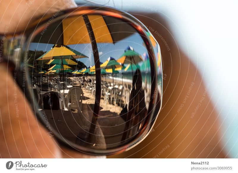 Fernweh Mensch feminin Junge Frau Jugendliche Erwachsene 1 Umwelt Natur Sand Himmel Sonne Sommer Strand Meer Ferien & Urlaub & Reisen Sonnenbrille Brasilien