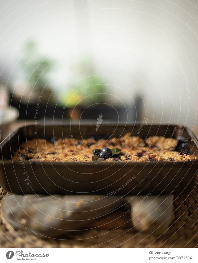 Heidelbeerstreusel-Porträt Lebensmittel Frucht Teigwaren Backwaren Kuchen Süßwaren Essen Abendessen Vegetarische Ernährung Geschirr Schalen & Schüsseln