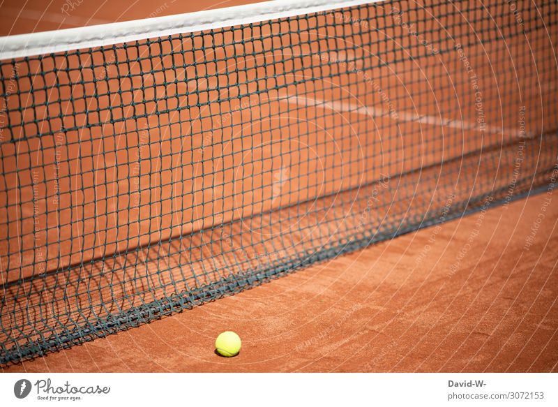 Tennis - das Spiel ist aus Tennisnetz Netz Tennisball Tennisplatz vorbei Ende Game over geschlossen Sport Sportveranstaltung draußen verloren Tennisturnier