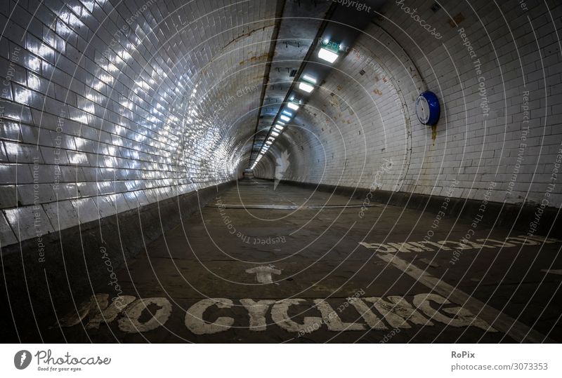 Greenwich-Fußtunnel. Lifestyle Stil Design Ferien & Urlaub & Reisen Tourismus Ausflug Sightseeing Städtereise Fahrradfahren Wirtschaft Architektur Umwelt Natur