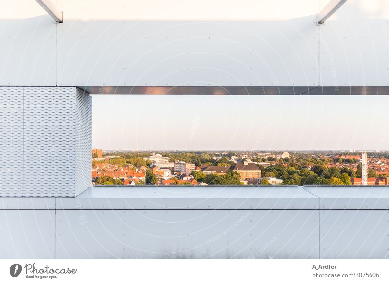 Durchblick Ferne Sommer Häusliches Leben Wohnung Haus Traumhaus Innenarchitektur Terrasse Balkon Dach Dachterrasse Business Natur Landschaft Luft Himmel