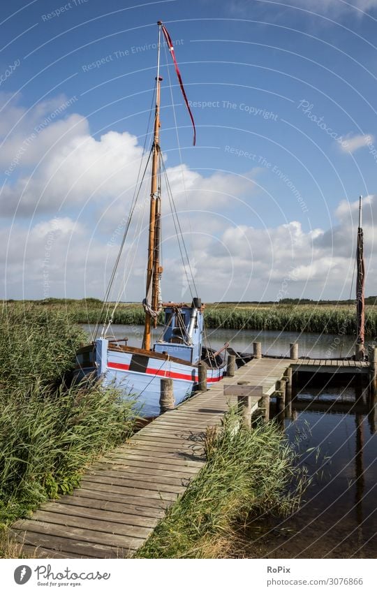 Steg mit kleinem Segelboot. Segelschiff Schiff Boot Tradition Skipper Traditionssegler Tau Seil rope Seefahrt Abenteuer Strick Hanf Hanfseil Seemann