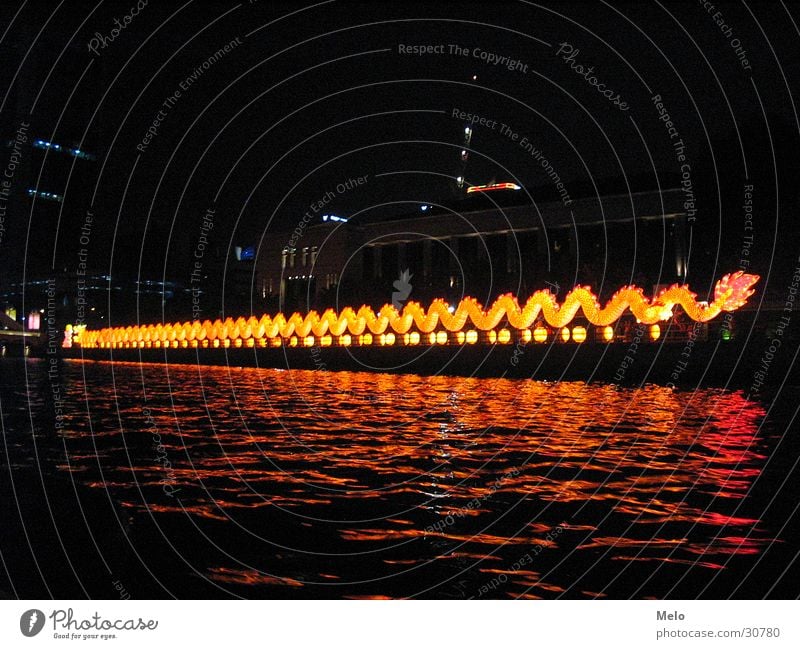 singaporeriver Singapore Nacht Erfolg Fluss Drache Beleuchtung