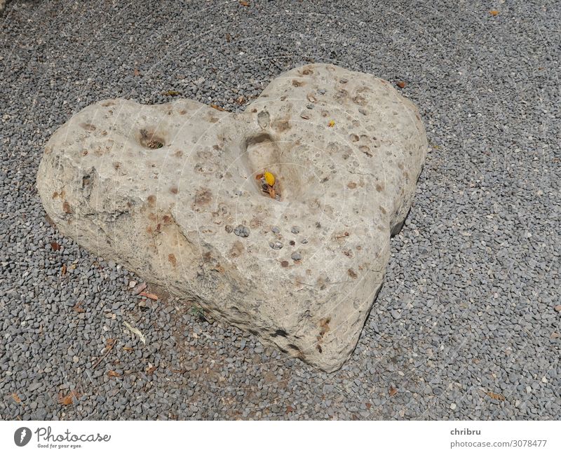 Herz aus Stein Liebe grau Tabgha Ehe Gedeckte Farben Außenaufnahme