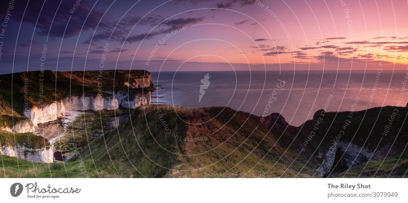 Flamborough Kopf Sonnenaufgang Pano Lifestyle exotisch Ferien & Urlaub & Reisen Tourismus Ausflug Abenteuer Sommer Sommerurlaub Strand Meer Umwelt Natur