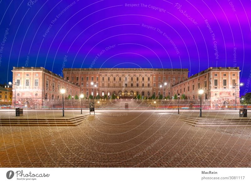 Königliches Schloss Hauptstadt Altstadt Burg oder Schloss Bauwerk Stimmung Gamla Stan Stockholm Skandinavien Europa Farbfoto Außenaufnahme Textfreiraum oben