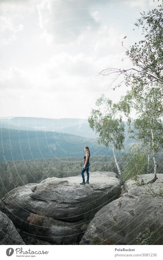 #A2# Weitblick Umwelt Natur Landschaft ästhetisch Naturschutzgebiet Naturliebe Naturerlebnis Berge u. Gebirge Gipfel Frau Ferne Aussicht Sächsische Schweiz