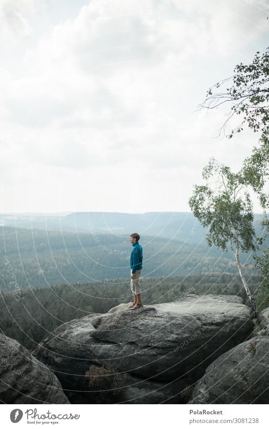 #A2# going out Umwelt Natur Landschaft ästhetisch Horizont Sächsische Schweiz Berge u. Gebirge Sandstein Gipfel Schneebedeckte Gipfel Mann Abenteuer Farbfoto