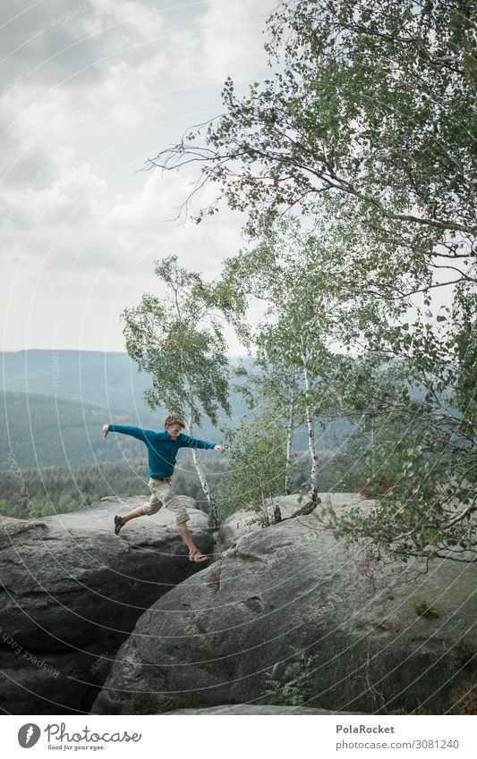 #A2# Jump Around Umwelt Natur Landschaft ästhetisch springen sprunghaft Abenteuer Sächsische Schweiz Berge u. Gebirge Gipfel wandern Wandertag Wanderausflug