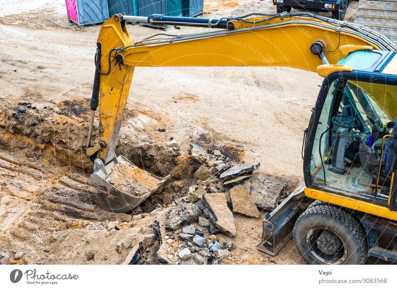 Bulldozer auf der Baustelle Freizeit & Hobby Expedition Hausbau Arbeit & Erwerbstätigkeit Beruf Industrie Energiewirtschaft Business Werkzeug Maschine