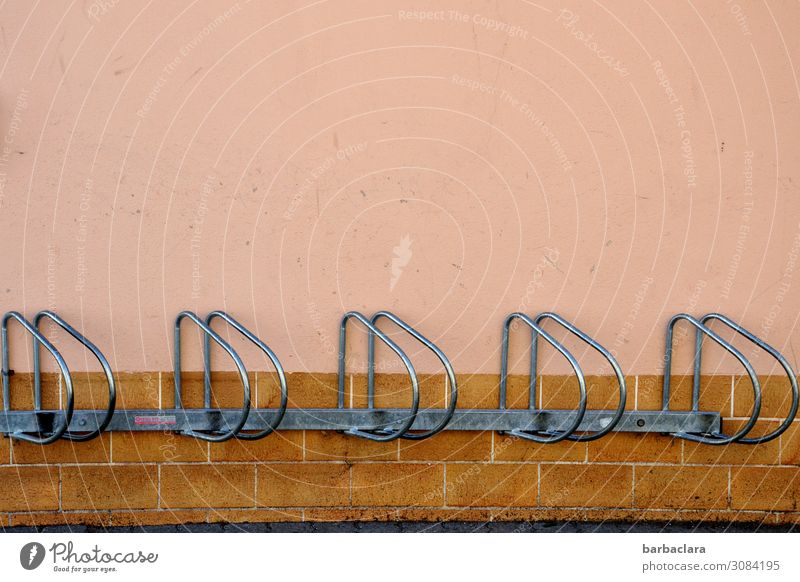 Fahrradständer (ohne Fahrrad) Altstadt Gebäude Mauer Wand Fassade Metall rosa Farbe Mobilität Ordnung Schutz Dienstleistungsgewerbe Sicherheit Stadt Farbfoto