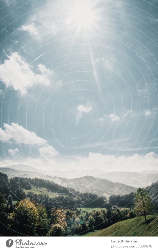 201809 Berg #8 Natur Landschaft Himmel Wolken Sonne Sonnenlicht Frühling Sommer Herbst Schönes Wetter Wiese Wald Alpen Berge u. Gebirge Oberstaufen Kalzhofen