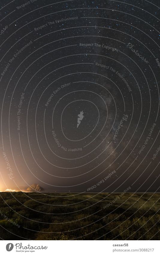 Pacific Coast at Night Landschaft Himmel Nachthimmel Stern Horizont Schönes Wetter entdecken glänzend schlafen Blick träumen ästhetisch Ferne Glück viele