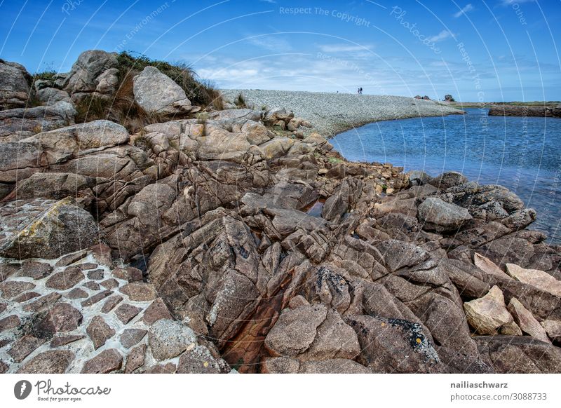 Rosa Granitküste Ferien & Urlaub & Reisen Tourismus Abenteuer Ferne Sommer Sommerurlaub Strand Umwelt Landschaft Felsen Küste Bucht Meer Atlantik