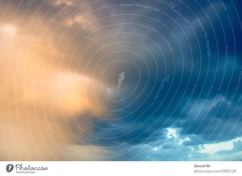 ein Wetterwechsel steht bevor Kunst Kunstwerk Gemälde Theaterschauspiel Umwelt Natur Himmel Wolken Gewitterwolken Sonne Sonnenaufgang Sonnenuntergang