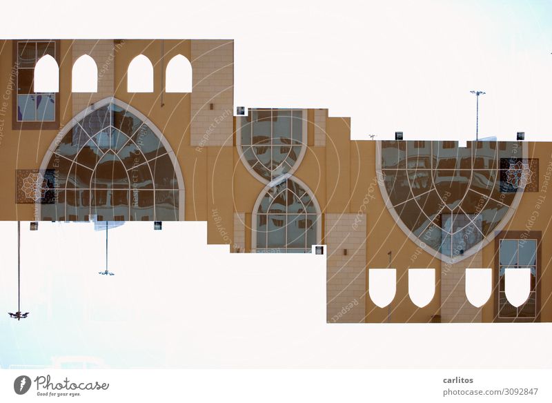 oben und unten Hafen Fenster Glas Ferien & Urlaub & Reisen Naher und Mittlerer Osten orientalische Architektur Bogen Torbogen Fensterbogen Doppelbelichtung