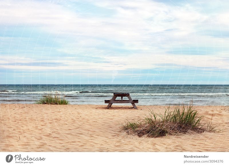 Ostsee im Norden von Schweden Ferien & Urlaub & Reisen Tourismus Camping Sommerurlaub Strand Meer Wellen Natur Landschaft Sand Wasser Himmel Wolken