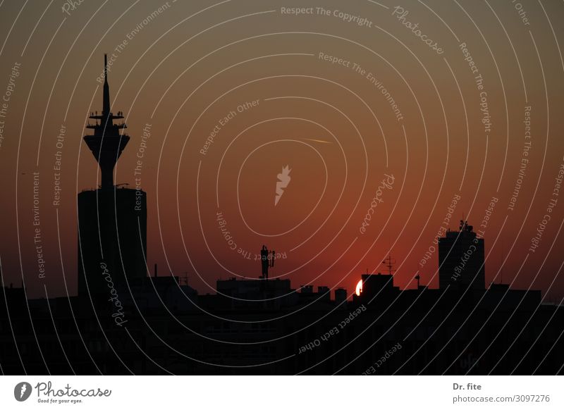 In the air tonight Düsseldorf Deutschland Europa Stadt Skyline Fernsehturm Rheinturm Arbeit & Erwerbstätigkeit Häusliches Leben Ferien & Urlaub & Reisen