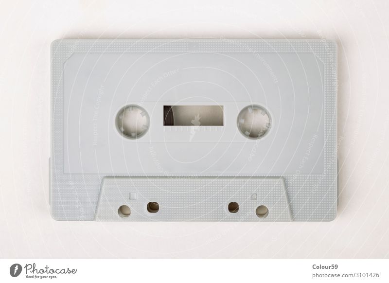 Musikkassette Lifestyle Musik hören Kunststoff retro grau Audio altehrwürdig 80s blank analogue dance isolated eighties Disco Hintergrundbild label recording